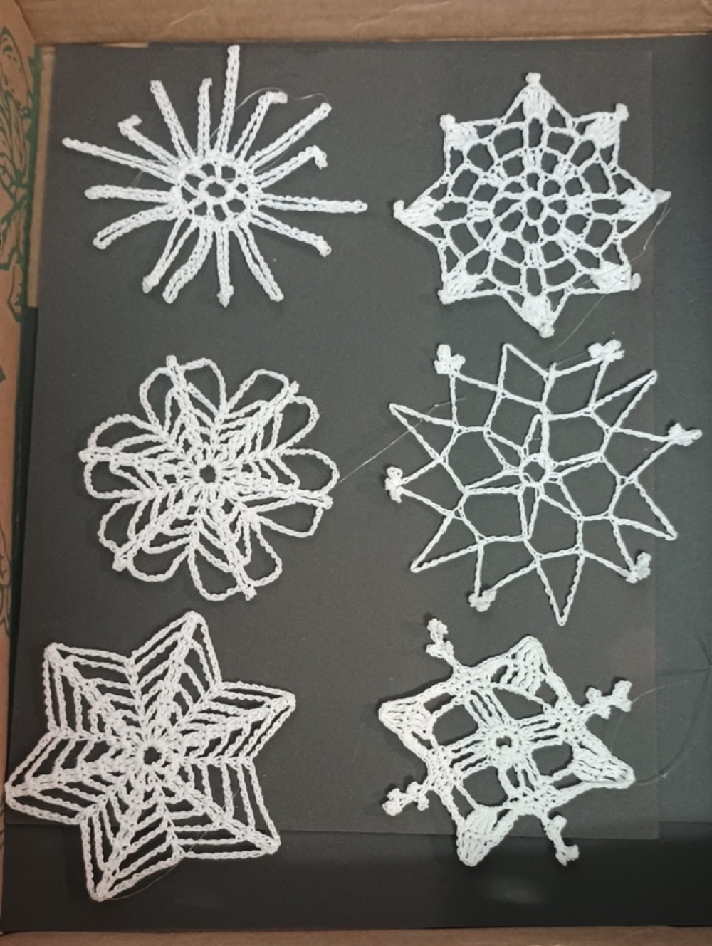 White Hand  Crochet Snowflake Christmas Tree Ornaments